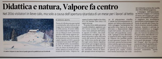 Valpore su Corriere delle Alpi
